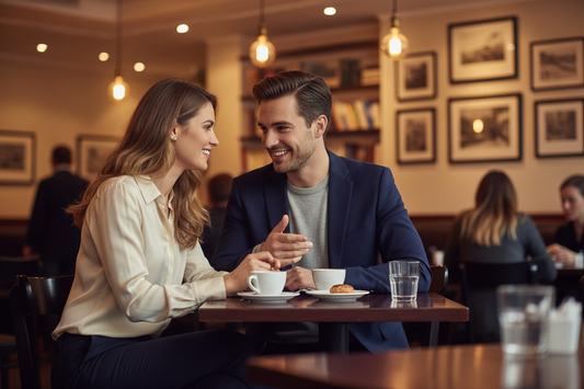 Mann und Frau beim ersten Date im Café – Warum Duft den ersten Eindruck entscheidet