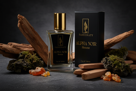 Herrenduft holzig – Alpha Noir Homme von Passionaty mit Zedernholz, Ambra und Moschus